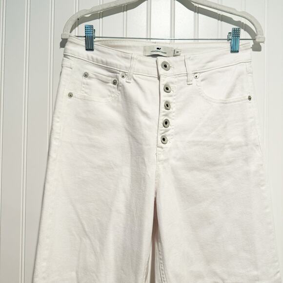 Vineyard Vines White High Rise Wide Leg Jeans Button Fly Size 28 - Picture 2 of 7
